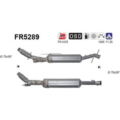 Filtr sazových částic, výfukový systém AS FR5289