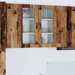 vidaXL Стенен стъклен шкаф PORTO Старо дърво 40 x 31 x 80 см (885351)