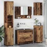 vidaXL Комплект мебели за баня 5 бр. Старо дърво 35 x 30 x 192 см (3393081)