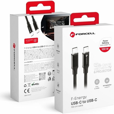Forcell C338 USB-C na USB-C QC4.0 PD 3A 60 W 1m černý