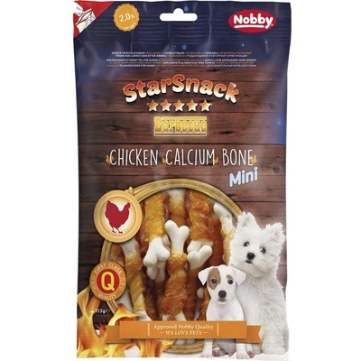 Nobby StarSnack BBQ Mini kalciová kostička s kuraťom 7 cm / 70 g