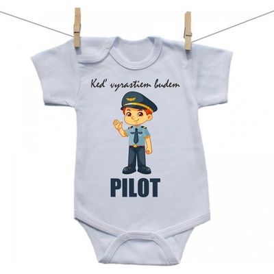 Boodyy Body s krátkym rukávom Keď vyrastiem budem pilot
