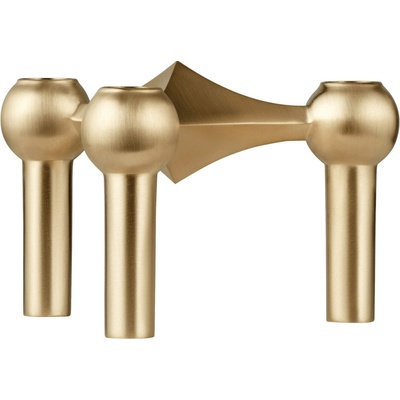 Stoff Nagel Designový svícen STOFF Nagel Brushed Brass, zlatá barva, kov