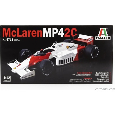 Italeri Mclaren F1 Mp42c N 1 World Champion Alain Prost + N 2 Keke Rosberg Season 1986 Bílá Červená 1:12