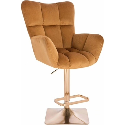 LuxuryForm Design Aurora Velur na zlatej hranatej podstave medové