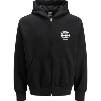 JACK & JONES Суичър Jack and Jones Men's Zip Hoodie - Black