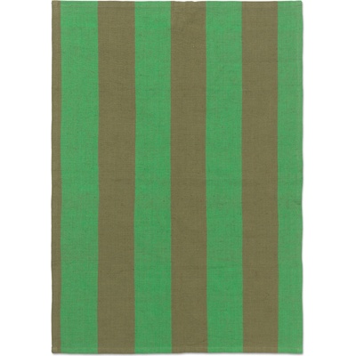 Ferm Living Малка кухненска кърпа Hale раирана зелена (1104265372)