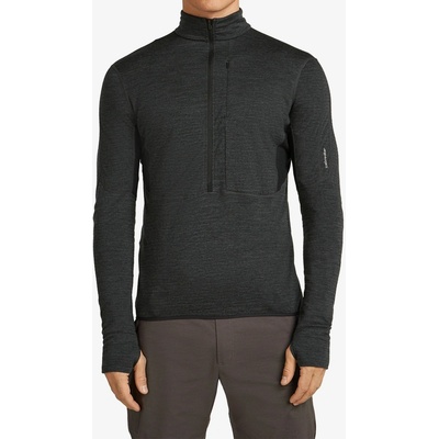 Icebreaker Merino 200 Realfleece Descender LS Half Zip jet hthr/black/cb