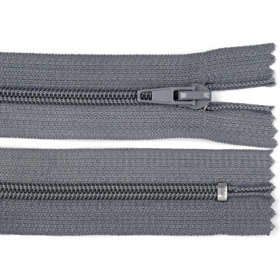 Spirálový zip No 5 délka 18 cm POL, malé, 319 šedá ocelová