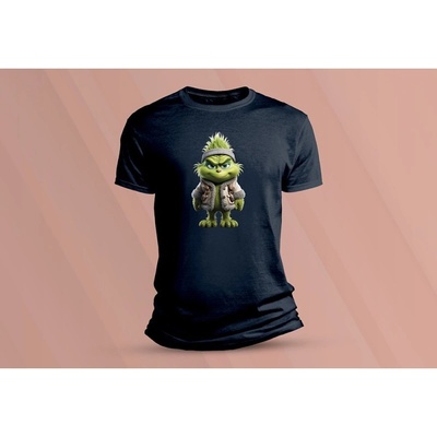 Sandratex dětské bavlněné tričko Grinch 2. tmavě šedá