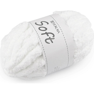 Prima-obchod Pletací příze žinylková Soft 250 g, barva 27 bílá sněhová