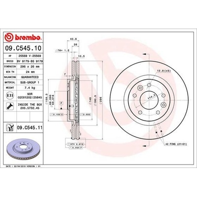 Brzdový kotúč BREMBO 09.C545.11