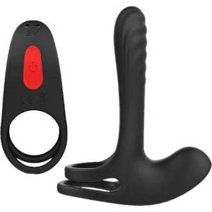 Sensual Вибриращ пенис ринг с презареждаща се батерия и дистанционно "clio black ring