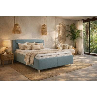 MAWS Tenessee boxspring s úložným prostorem potah šedomodrá Sol. 70 matrace standard