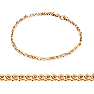 SAVICKI Гривна, верижка, лисича опашка, бяло и жълто злато 585, 0.7 мм, 19 см