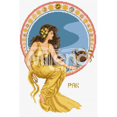 Milena Style Зодия Рак - гоблен със схема конци Ariadna Кръстат бод