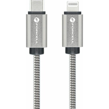 Forcell C238 USB-C na Lightning QC3.0 PD27W, 1m, stříbrný