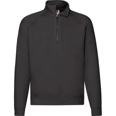 Fruit of the Loom Zip Neck Sweat čierna