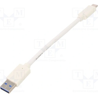 Gembird CCP-USB3-AMCM-W-0.1M USB 3.0, USB A vidlice, USB C vidlice, zlacený, 0,1m, bílý