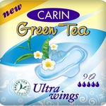 Carin Дамски превръзки Carin Ultra Wings Green Tea 9 бр