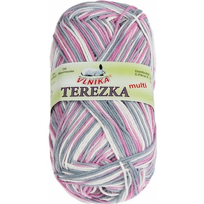 BELLATEX Priadza Terezka multi 50 g - 251 biela, ružová, šedá