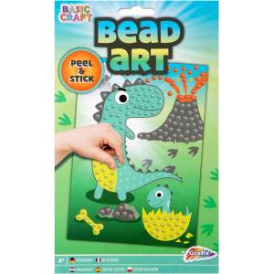 Grafix Книжка за оцветяване с мъниста Grafix - Динозавър, А5 (6605330001) - baby