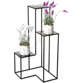 HowHomely Стойка за цветя KASKADA 85x40 см черен (DD0285)