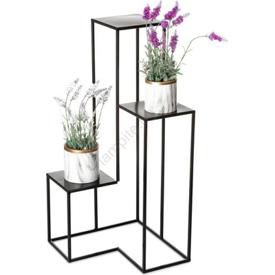 HowHomely Стойка за цветя KASKADA 85x40 см черен (DD0285)