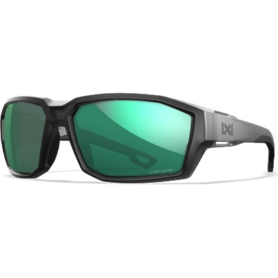 Wiley X Alpine слънчеви очила, Matte Translucent Black / CAPTIVATE Polarized Green Mirror (ACALP07)