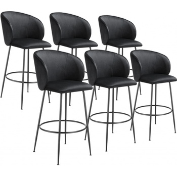 Tectake 405865 luana samet černá / černá 6 ks