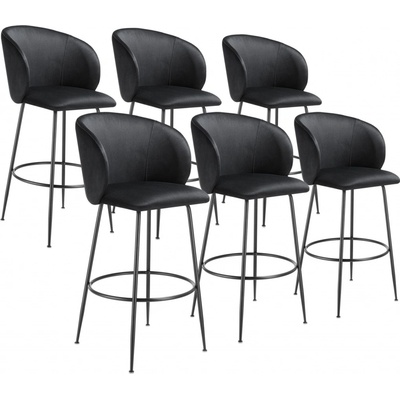 Tectake 405865 luana samet černá / černá 6 ks