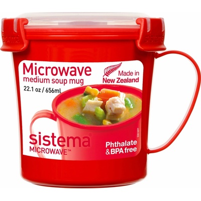 Sistema Microwave Hrnček na polievku 565 ml červená