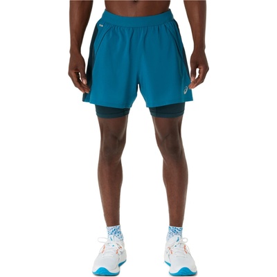 Asics Road 2-N-1 5IN Short 2011D245302 tranquil teal/dark teal/yamabuki