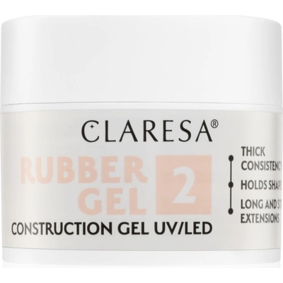 Claresa Rubber Gel Construction Gel UV/LED гел-лак за удължаване на ноктите цвят 2 12 гр