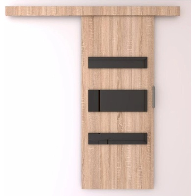 Sconto Posuvné dvere DESIO 76 dub sonoma/čierna 76x205 cm