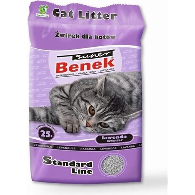 Super Benek Certech Super Benek Standard Clumping Котешка тоалетна, лавандула, 25 l, 20 kg