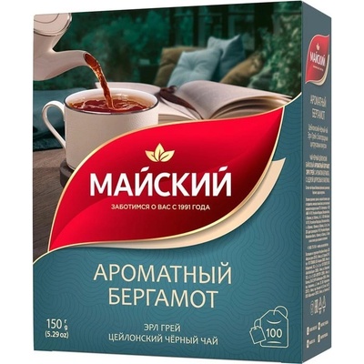 Aromat Mayskij Černý čaj ický bergamot 100 x 1,5 g
