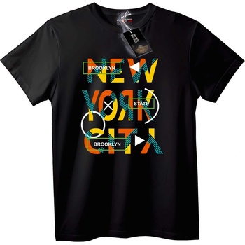 NOONEBRAND Тениска New York City Brooklyn - 2XL, Black