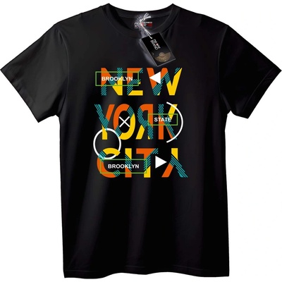 NOONEBRAND Тениска New York City Brooklyn - 2XL, Black