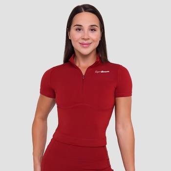 GymBeam Дамска къса тениска Ignite Cropped Dark Red S