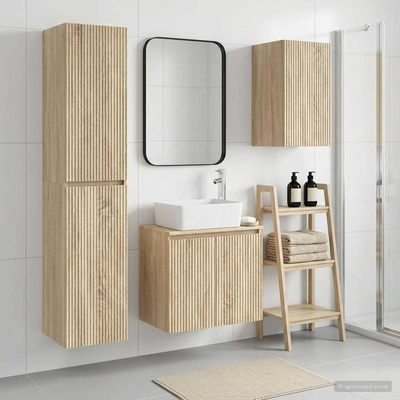 vidaXL Комплект мебели за баня 3 бр. Дъб сонома 33 x 34, 5 x 160 см (3406075)