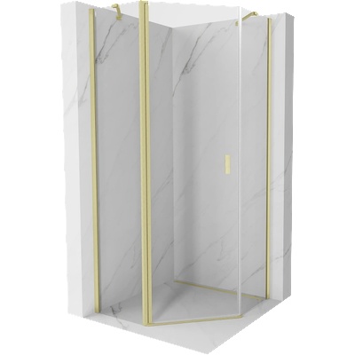 Mexen Mist петстенна сгъваема душ кабина 80 x 80 см, прозрачна, златна четка - 8A8-080-080-55-00 (8A8-080-080-55-00)