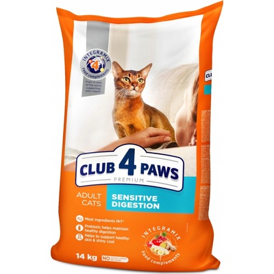 Club 4 Paws suché krmivo pre mačky citlivé trávenie 14 kg