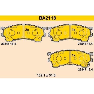 Sada brzdových destiček, kotoučová brzda BARUM BA2118