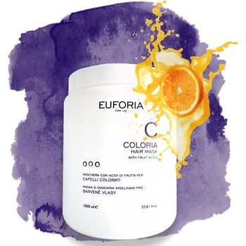 Euforia Coloria maska pro barvené vlasy ochranná s ovocnými kyselinami 1000 ml