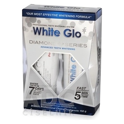 White Glo Diamond Series stomatologický bieliaci gél 50 ml + bieliaca pasta 150 g + aplikátor na zuby