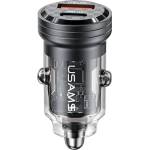 USAMS Автомобилно зарядно USAMS Ład. sam. C35 USB+USB-C 45WFast, черно (CC17 (Usa001264)