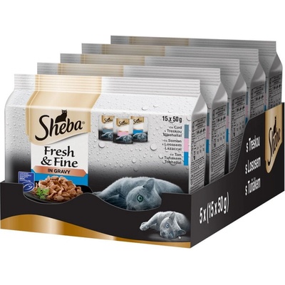 Vlhké krmivo pro kočky Sheba příčesek kapsička 75x50 g