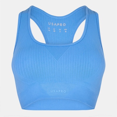 USA Pro UP Seamless Crop Sports Bra - Bluebell