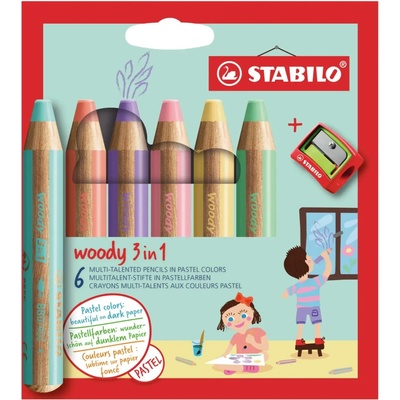 Stabilo Woody pastelky 3v1 6 ks